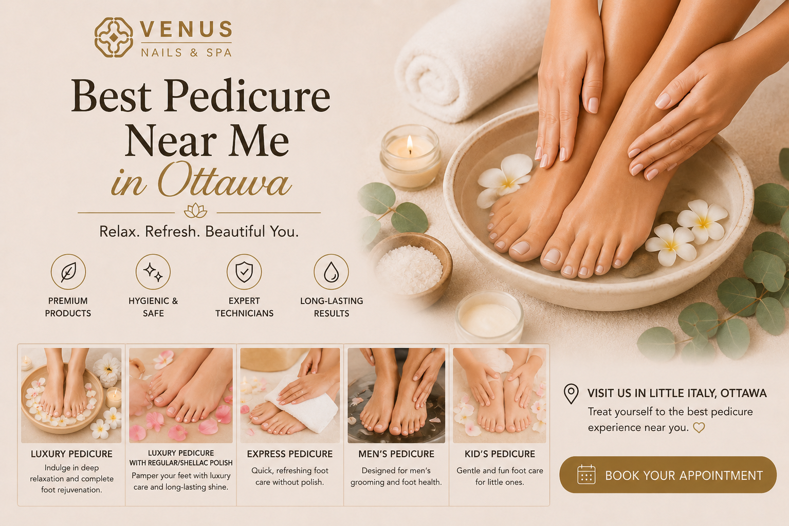 Pedicure Near Me in Ottawa & Preston | Venus Nails & Spa