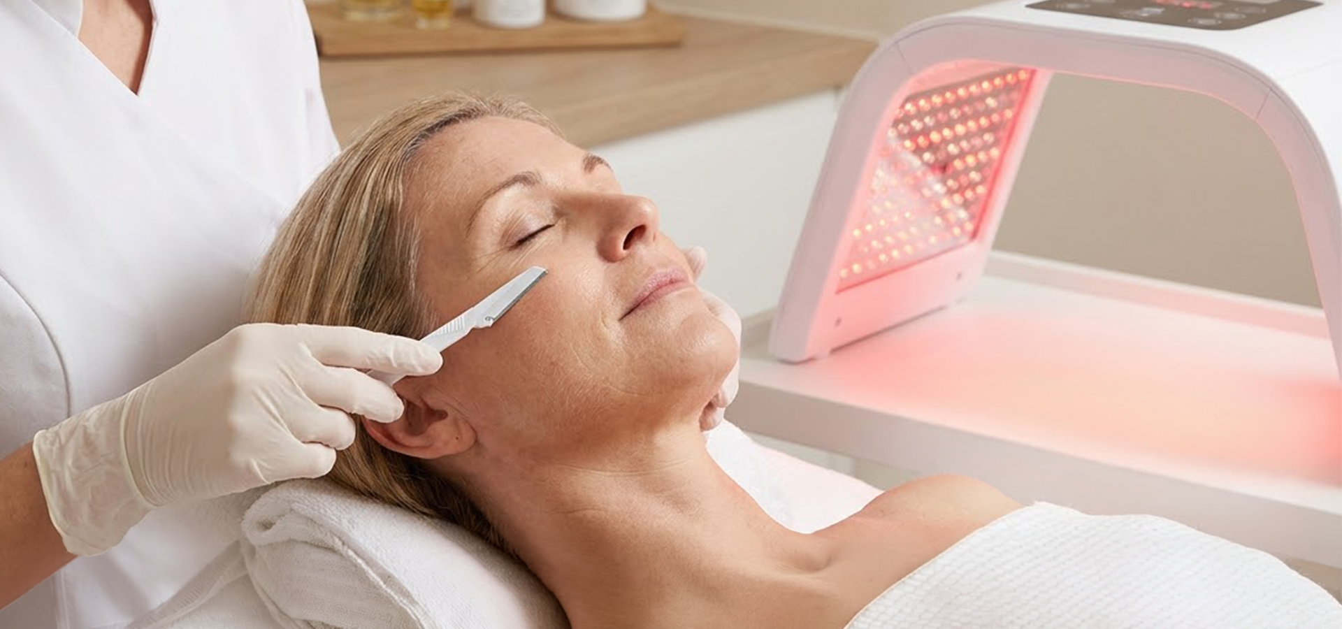 Dermaplaning & LED Light Therapy